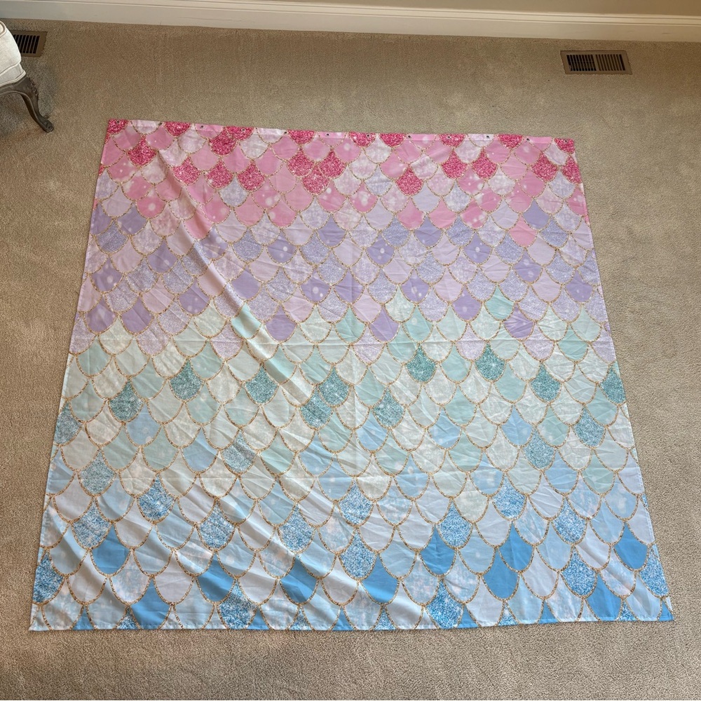 Mermaid Scale Pattern Shower Curtain 72x72 inches